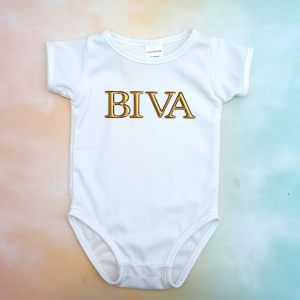 บอดี้สูทเด็ก สกรีนชื่อ ฟอนต์ทอง  เสื้อผ้าเด็ก ชุดเด็กอ่อน จั้มสูทเด็ก