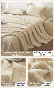SHAYA | Bộ Drap Giường Bông Gai Dày Cấp Cho Trẻ Sơ Sinh