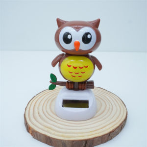 Cross-Border Solar Creative Swing Owl Bobble Head Doll Car Decoration Cartoon Ornaments Gift Kids Toy