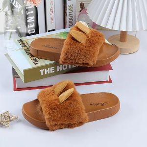 LHSunday มาใหม่ รองเท้าแตะแฟชั่น รองเท้าแตะราคาถูก ขนนิ่มมุ้งมิ้ง สวม🐇 หูกระต่ายคิ้วท์และเป็นสาวๆ ดีที่สุด น้าาต้องมีขนาดนี้