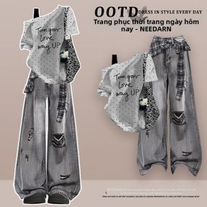 NEEDARNA | Bộ Đồ Hai Mảnh Ống Tay Ngắn Trễ Vai