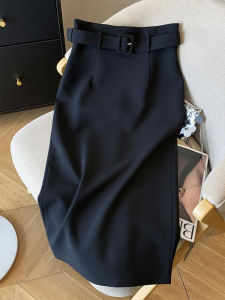 Váy Midi Cạp Cao Thời Trang Thu Mới Cho Nữ Váy Bó Sát Đi Làm Dáng Rộng Vải Polyester Quần Ống Đứng