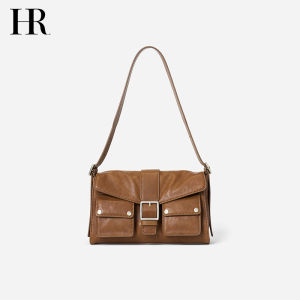 2025 New Style Womens Leather Shoulder Bag Tanned Cowhide Vintage Pillow Postman Bag Soft Fabric Lining Magnetic Buckle Closure
