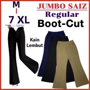 Size M~7XL[Ladies Wear] Plus Size Bootcut Tulang Pant/ Loose Office Pants