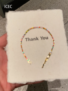 Colorful Square Zirconia Bracelet Fine Spring Summer New Sweet Dopaamine High Aesthetic Value Ultra-Thin Sparkling Hand Jewelry