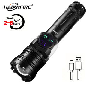 Haixnfire x740 công suất cao Đèn pin Led có thể sạc qua USB Đèn pin zoom COB đèn pha với 9 chế độ đèn pin ngoài trời Đèn Cắm Trại từ tính
