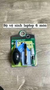 BỘ DỤNG CỤ VỆ SINH LAPTOP MÁY VI TÍNH 6 MÓN combo 6 món lau chùi vệ sinh lap top tivi tv máy tính ipad dung dịch vệ sinh màn hình cọ quét bàn phím giẻ lau laptop thổi bụi laptop hàng xịn tốt cao cấp giá rẻ LOTA SHOP