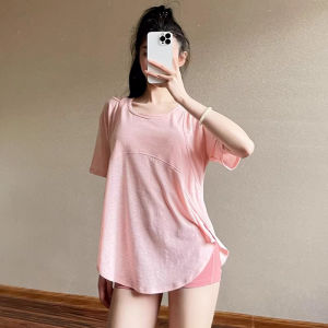 Spring and Autumn Long Sleeves Yoga Clothing Top Womens Loose Slim Look Running Quick-Drying Sports Blouse Professional Training Workout Clothes