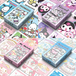 Ready Stock 50Pcs/Box Sanrio Kuromi Melody Brand New Cartoon Laser Mini Ins Style Good-looking Card Sanrio Same Style