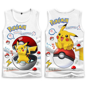 Bandai | Secondary Yuan Pikachu Pokemon Treasure May Dream CARDS Than Beast Geng Ghost Vest Sleeveless T-shirt Men and Childrens Clothes