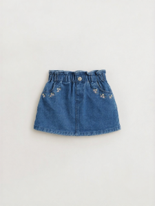 Marc&Janie | Elegant Floral Embroidered Lace Denim Skirt