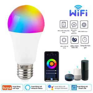Bóng Đèn LED Thông Minh E27 Tuya WiFi 10W 15W 20W Điều Khiển Bằng Giọng Nói Qua Alexa Google Assistant Tương Thích Với Điện Áp AC 220V 110V Đèn LED Cho Phòng Ngủ