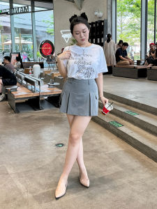 CHICRURU plus Size Womens T-Shirt Summer Loose Slimming Pure Cotton round Neck Short Sleeve Printed Casual Comfortable Top