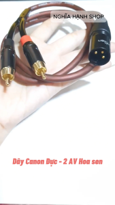 Dây Canon Đực ra 2 Hoa sen AV dài 1M - Dây Canon XLR đực ra 2 đầu AV Bông sen - 3 Pin XLR Male to 2 RCA Audio Cable