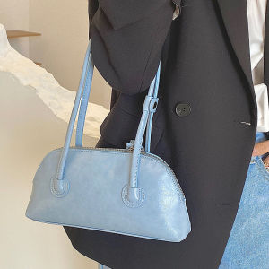 Túi Xách Kiểu Pháp Mới 2025 Túi Xách Dưới Cánh Tay Màu Kẹo Túi Xách Bằng Da Dầu Màu Retro Túi Xách Vai Đơn Cho Đi Làm