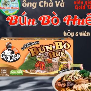 [1 HỘP 6 VIÊN 126G] VIÊN GIA VỊ BÚN BÒ HUẾ GOLD THƯƠNG HIỆU ÔNG CHÀ VÀ