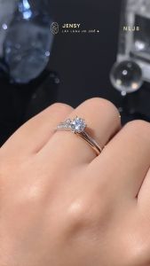 Nhẫn Bạc Gắn Kim Cương Moissanite Xi Bạch Kim Kiểm Định GRA Sparkle" NLJ8. Nhẫn Nữ Cao Cấp