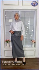 Rok Wanita panjang Line A Formal Bawahan Span Hitam Perempuan Kantoran Premium Androk Lilit Remple Belah Belahan Belakang Korean Style Pendek Mini 7/8  Dewasa Anak Sekolah Ospek Sma Pakaian Kantoran Cewek Kekinian Dewasa Anak Bahan Wol Jeans Batik Plisket