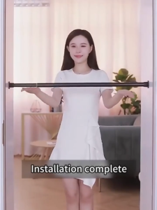 [Punch-free]Extendable Shower Rod Adjustable Shower Curtains Rod for Bathroom Balcony Heavy Duty