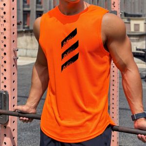 Summer Breathable Quick Dry Stretch Lightweight Ice Silk Mens Training Vest