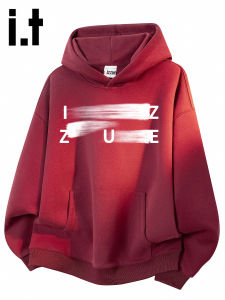 izzue | Wine Red Casual Hoodie Men