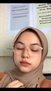 Frame Kacamata Wanita Cat Eye Trendy M.E 1018Lensa Minus/Cylinder Antiradiasi | Photocromic | Blueray | BluecromicKacamata Minus Murah