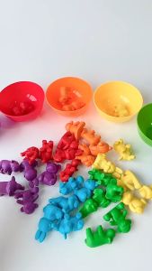 🌈ของเล่นครบชุด🌈 ตุ๊กตาฝึกแยกสี นับเลข รูปสัตว์ Food Grade ฝึกกล้ามเนื้อมัดเล็ก ของเล่นเสริมพัฒนาการเด็ก Color Classification Sorting Toys