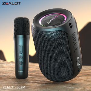 Zealot | ZEALOT-S62M Karaoke Machine Portable Bluetooth 5.3 Speaker System with 1-2 Wireless Microphones Home Family Festival Gifts