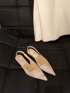 Giày Cao Gót Mũi Nhọn Kiểu Pháp Thời Trang Mùa Hè Cho Nữ Giày Lười Đế Cao Su Đế Thấp Giày Lười Thời Trang Phong Cách Hàn Quốc