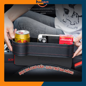 Giá Để Cốc Trên Xe Ô Tô Đa Năng Bọc Da Cao Cấp Để Khe Ghế Đựng Đồ Đa Năng Tiện Lợi