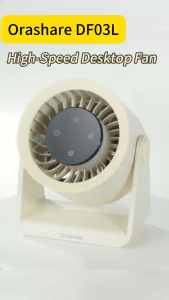 Orashare DF03L High Speed Air Circulator Desk Fan With Night Light 10000mAh Rechargeable Table Fan Stepless Speed 100 Gears Strong Wind Support USB Output