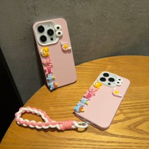 3D Cartoon Girl Doll Pink Phone Case for iPhone 11 13 12 14 15 16 Pro Max PLUS Anti Fall Soft COVER casing for iphone13 Case