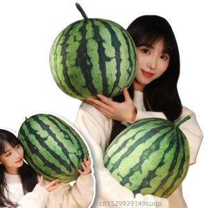 Kawaii Simulation Watermelon Plush Doll Pillow Round Oval Lifelike Fruit Plush Toy Home Decoration Fun Hug Gift For Boys Girls