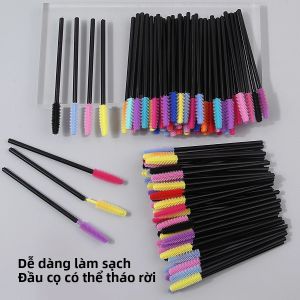 100 Chiếc Dụng Cụ Uốn Mi Silicon Nhiều Màu Có Thể Tháo Rời Màu Sắc Ngẫu Nhiên Trộn Bàn Chải Xoắn Ốc Cho Lông Mi Giả Và Lược Chải Lông Mày