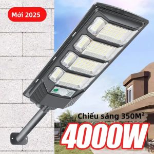 Đèn Năng Lượng Mặt Trời LED Ngoài Trời 4000W/3000W/2000W Chống Nước Cảm Biến Chuyển Động Điều Khiển Từ Xa Dùng Cho Sân Vườn Phố Đường