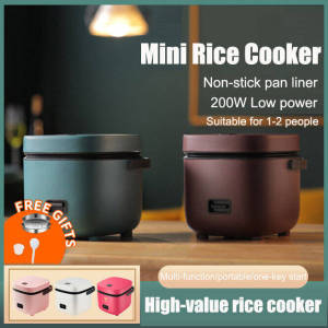 Mini Rice Cooker 200W Small Rice Cooker 1.2L Household Dormitory Kitchen Cooking Pot Electric Cooker with Steamer for 1-2 people