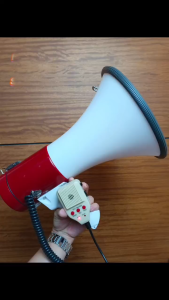 Techvortex 10BU 50W Power Megaphone with Siren Bull horn Megaphone Loudspeaker with Removable Microphone High Quality Big Megaphone Speaker Bullhorn Siren Alarm The penetrating sound of a wide range of coverage