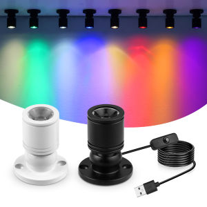 Mini USB 1W LED Spot Lights Rotatable Ceiling Lamp Jewelry Showcase Counter Closet Cabinet Shelf Bedroom Decor Lighting