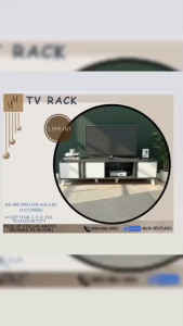 TV RACK with CABINET STORAGE for LIVING ROOM
