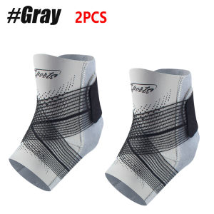 2PCS Foot & Ankle Support Brace Compression Sleeve with Adjustable Strap Elastic Wrap for Plantar FasciitisSports Bandage Sock
