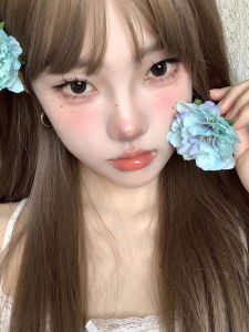 กิ๊บติดผมดอกชาติสีน้ำเงินสำหรับผู้หญิง ดอกไม้สดใหม่ ดีไซน์สไตล์วันหยุดชายหาด ทรงโค้งข้าง ดีไซน์เรียบง่าย สไตล์หวาน