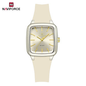 NAVIFORCE Casual Elegant Simple Square Quartz Watch Fashion Womens Silicone Wristwatch Waterproof Clock Female Gift