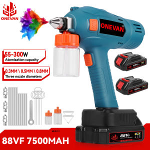 ONEVAN เครื่องพ่นสีรถยนต์ไฟฟ้า100มล.เครื่องพ่นสีไร้สายพร้อมหัวฉีด3หัวฉีดอุปกรณ์เครื่องพ่นสีเหล็กชาร์จไฟได้สำหรับแบตเตอรี่ Makita 18V