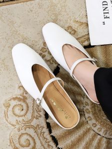 Comfortable Korean Style Flip Flops with Low Heel and Flat Sole Versatile Mary Jane Slippers with Adjustable Strap