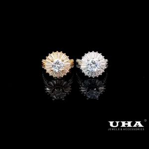 Nhẫn nữ N1269 đính đá baguete cao cấp sáng lấp lánh UHA