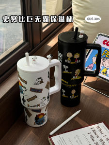 Snoopy Large Capacity Giant Vacuum Cup Girl Straw Cup Student Giant Cup with Straw Car Mug