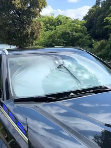 MOTOX Car Sun Shade Windshield Car Sunshade Titanium Silver Material Foldable Sun Protection Multi-Layer Thickening UV Protection Suitable for A Variety of Vehicles Car