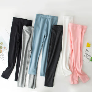 Girl Leggings Baby Medium Thick Spring and Autumn Outer Wear Pure Cotton Kids White Pants Spring Womens Youth Black Pants