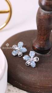 Bông tai nữ chuôi bạc 925 Eleanor Accessories màu xanh đa dạng phụ kiện trang sức khuyên tai 10325