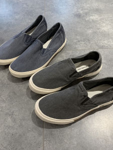 Mens Casual Canvas Slip-On Shoes Flat Bottom Breathable Retro Fisherman Shoes Korean Style Low Top round Toe Flat Heel
